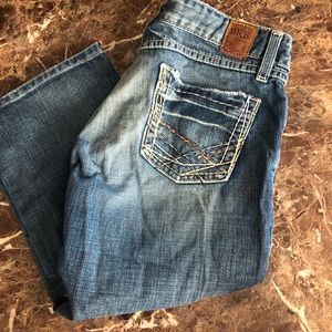B K E denim capris size 28